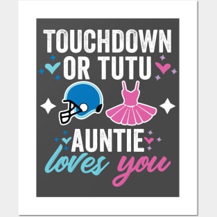 Touchdown or Tutu Gender reveal auntie Posters and Art